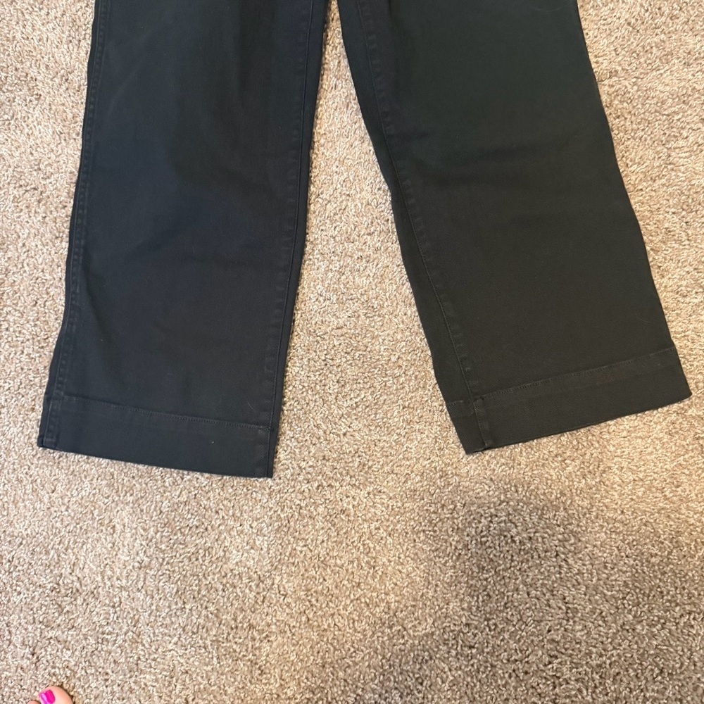 Quince organic stretch cotton twill wide leg high rise crop pants woman size 29 - Picture 15 of 15